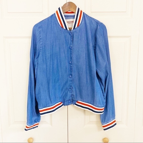 Mossimo Chambray Snap Button Up Lyocell Denim Retro Jacket - Picture 8 of 8